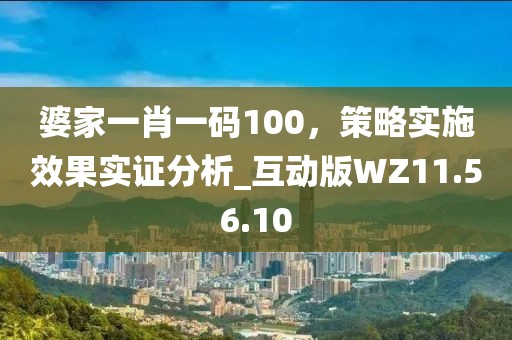 婆家一肖一码100，策略实施效果实证分析_互动版WZ11.56.10