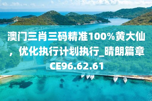 澳门三肖三码精准100%黄大仙，优化执行计划执行_晴朗篇章CE96.62.61