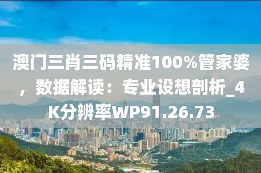 澳门三肖三码精准100%管家婆，数据解读：专业设想剖析_4K分辨率WP91.26.73