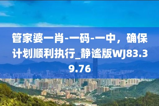 管家婆一肖-一码-一中，确保计划顺利执行_静谧版WJ83.39.76