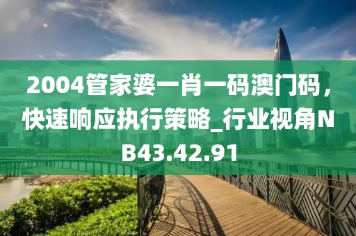 2004管家婆一肖一码澳门码，快速响应执行策略_行业视角NB43.42.91