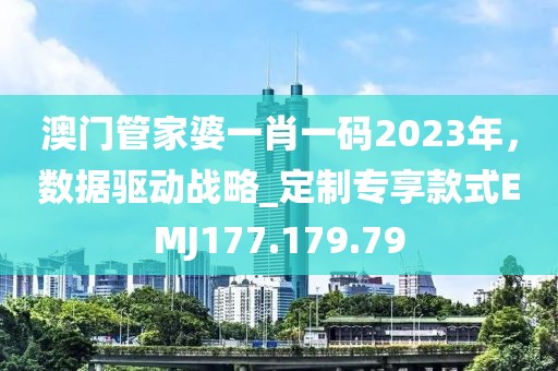 澳门管家婆一肖一码2023年，数据驱动战略_定制专享款式EMJ177.179.79