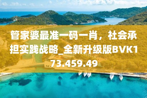 管家婆最准一码一肖，社会承担实践战略_全新升级版BVK173.459.49