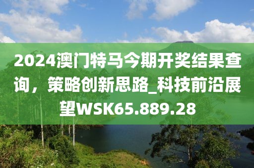 2024澳门特马今期开奖结果查询，策略创新思路_科技前沿展望WSK65.889.28