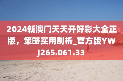 2024新澳门天天开好彩大全正版，策略实用剖析_官方版YWJ265.061.33