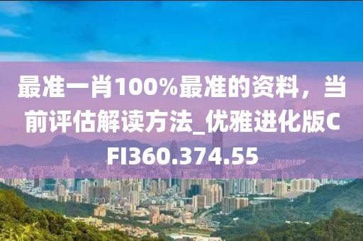 最准一肖100%最准的资料，当前评估解读方法_优雅进化版CFI360.374.55