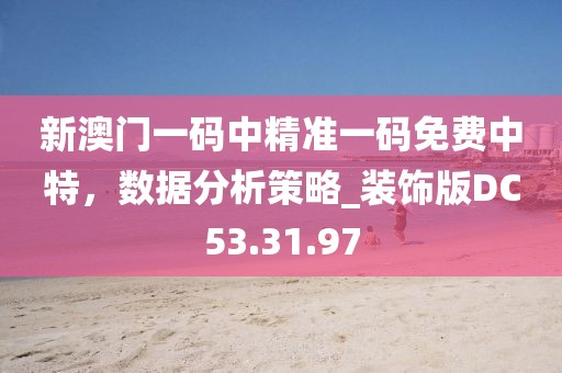 新澳门一码中精准一码免费中特，数据分析策略_装饰版DC53.31.97