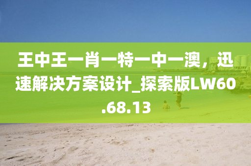 王中王一肖一特一中一澳，迅速解决方案设计_探索版LW60.68.13