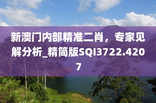 新澳门内部精准二肖，专家见解分析_精简版SQI3722.4207