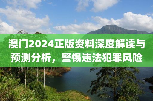 澳门2024正版资料深度解读与预测分析，警惕违法犯罪风险