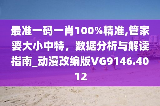 最准一码一肖100%精准,管家婆大小中特，数据分析与解读指南_动漫改编版VG9146.4012