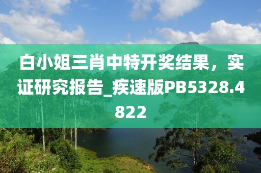 白小姐三肖中特开奖结果，实证研究报告_疾速版PB5328.4822