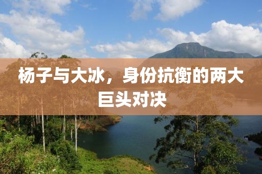 杨子与大冰，身份抗衡的两大巨头对决