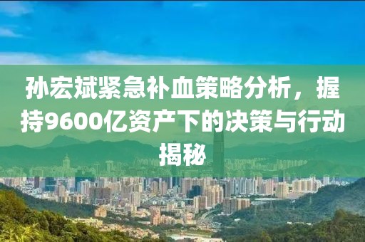 孙宏斌紧急补血策略分析，握持9600亿资产下的决策与行动揭秘