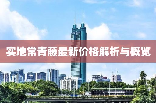 实地常青藤最新价格解析与概览