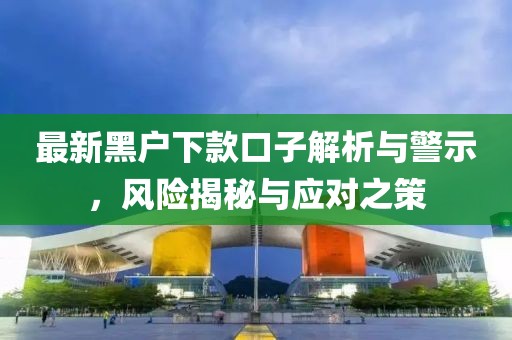 最新黑户下款口子解析与警示，风险揭秘与应对之策