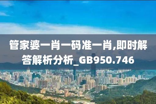管家婆一肖一码准一肖,即时解答解析分析_GB950.746