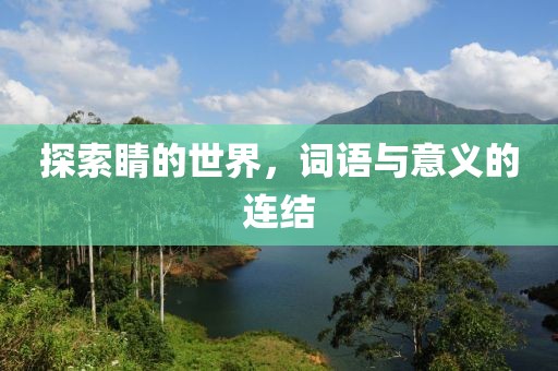 探索睛的世界，词语与意义的连结