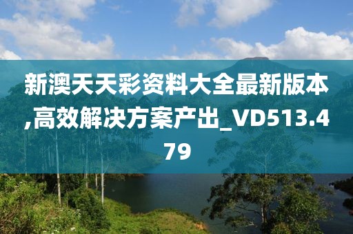 新澳天天彩资料大全最新版本,高效解决方案产出_VD513.479