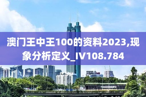 澳门王中王100的资料2023,现象分析定义_IV108.784