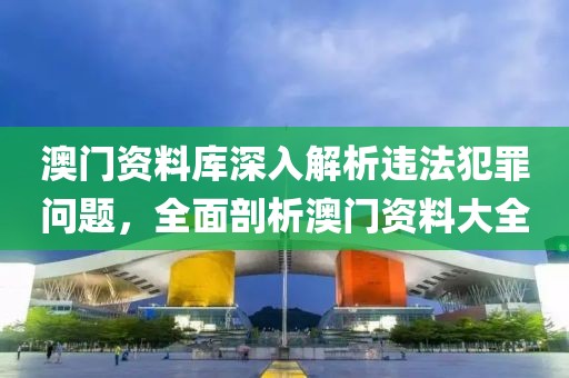 澳门资料库深入解析违法犯罪问题，全面剖析澳门资料大全