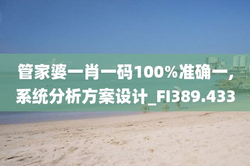 管家婆一肖一码100%准确一,系统分析方案设计_FI389.433
