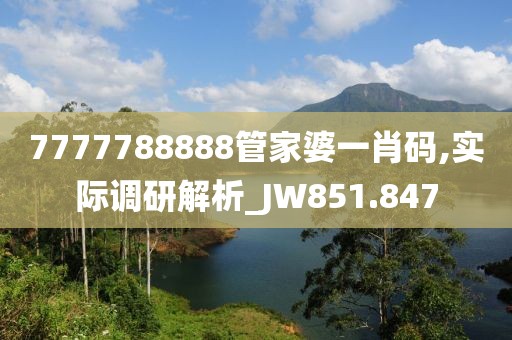 7777788888管家婆一肖码,实际调研解析_JW851.847