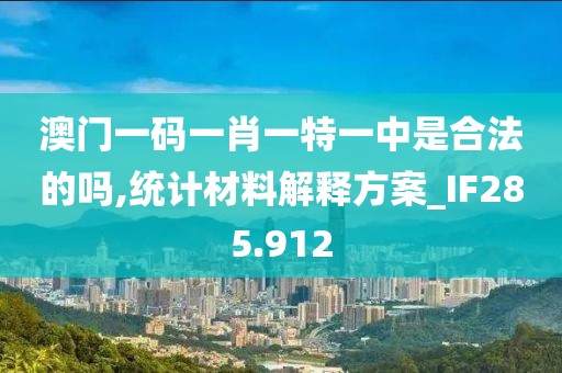 澳门一码一肖一特一中是合法的吗,统计材料解释方案_IF285.912