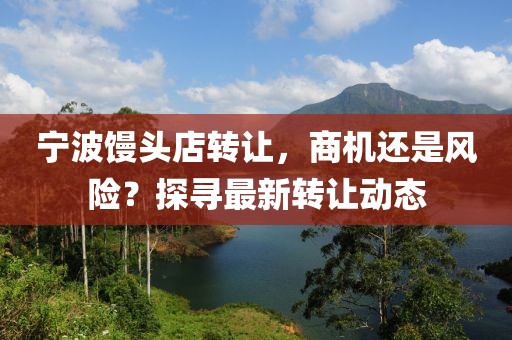 宁波馒头店转让，商机还是风险？探寻最新转让动态