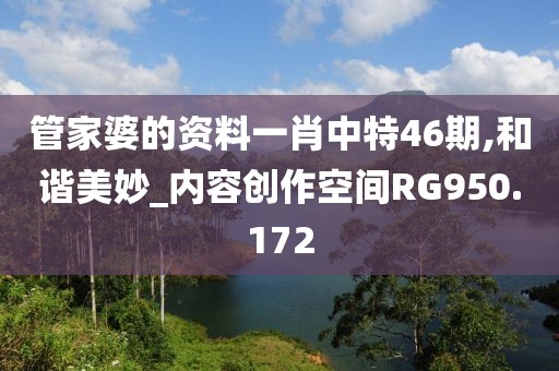 管家婆的资料一肖中特46期,和谐美妙_内容创作空间RG950.172