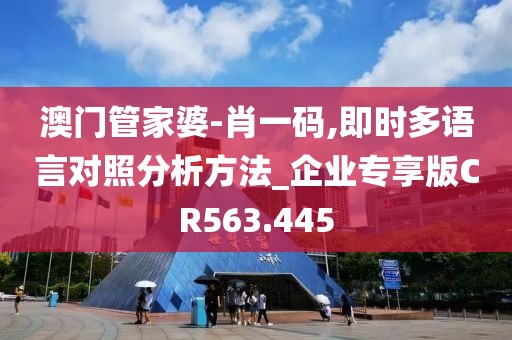 澳门管家婆-肖一码,即时多语言对照分析方法_企业专享版CR563.445