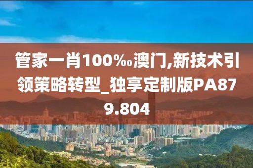 管家一肖100‰澳门,新技术引领策略转型_独享定制版PA879.804