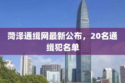 菏泽通缉网最新公布，20名通缉犯名单