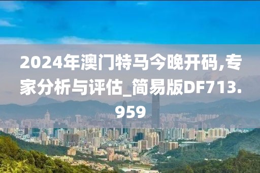 2024年澳门特马今晚开码,专家分析与评估_简易版DF713.959