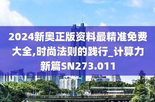 2024新奥正版资料最精准免费大全,时尚法则的践行_计算力新篇SN273.011