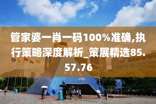 管家婆一肖一码100%准确,执行策略深度解析_策展精选85.57.76