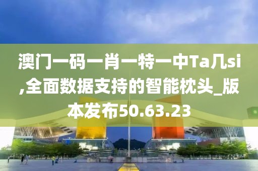 澳门一码一肖一特一中Ta几si,全面数据支持的智能枕头_版本发布50.63.23