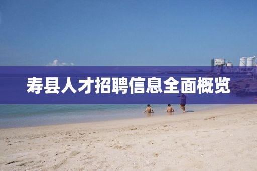 寿县人才招聘信息全面概览