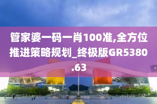 管家婆一码一肖100准,全方位推进策略规划_终极版GR5380.63