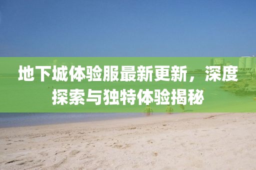 地下城体验服最新更新，深度探索与独特体验揭秘