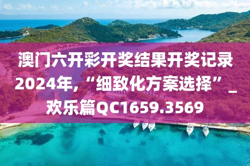 澳门六开彩开奖结果开奖记录2024年,“细致化方案选择”_欢乐篇QC1659.3569