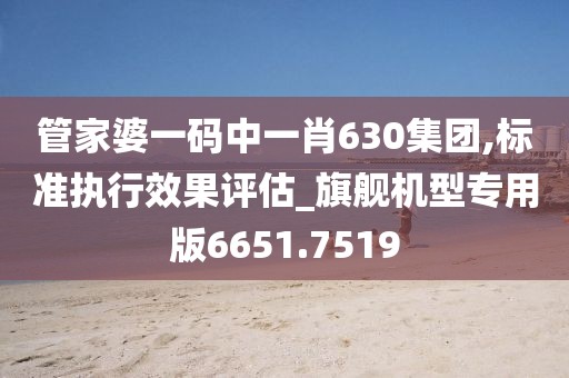 管家婆一码中一肖630集团,标准执行效果评估_旗舰机型专用版6651.7519