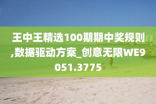 王中王精选100期期中奖规则,数据驱动方案_创意无限WE9051.3775
