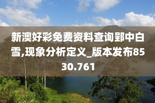 新澳好彩免费资料查询郢中白雪,现象分析定义_版本发布8530.761