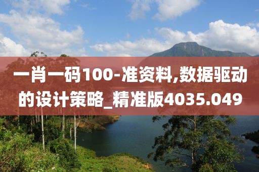 一肖一码100-准资料,数据驱动的设计策略_精准版4035.049