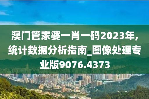澳门管家婆一肖一码2023年,统计数据分析指南_图像处理专业版9076.4373