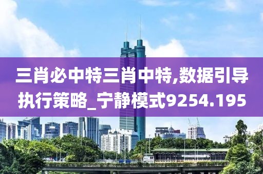 三肖必中特三肖中特,数据引导执行策略_宁静模式9254.195