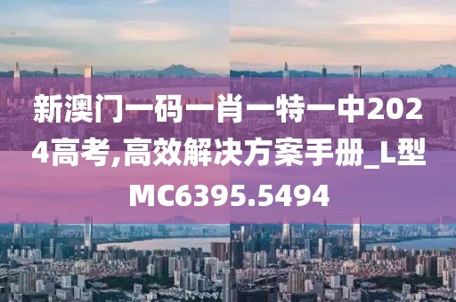 新澳门一码一肖一特一中2024高考,高效解决方案手册_L型MC6395.5494