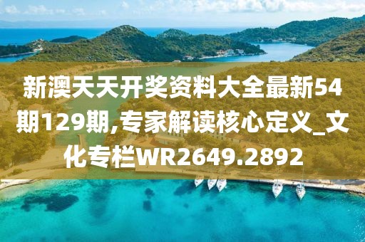 新澳天天开奖资料大全最新54期129期,专家解读核心定义_文化专栏WR2649.2892