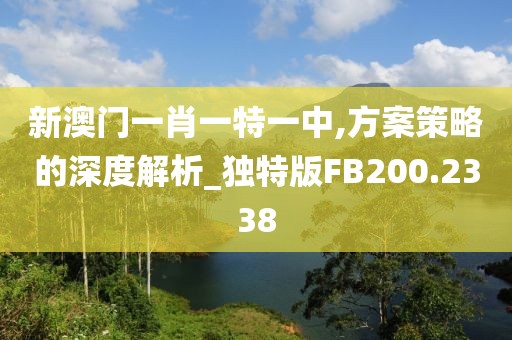 新澳门一肖一特一中,方案策略的深度解析_独特版FB200.2338